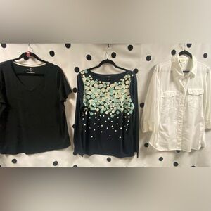 Talbots Women’s 3 Shirt Bundle - size X and 1X Cotton